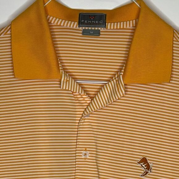 Medium Fennec Orange and White Striped Golf Polo - Picture 2 of 6